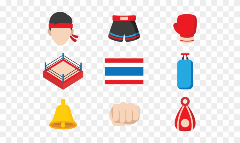 Muay Thai Icons Vector - Clip Art #905760