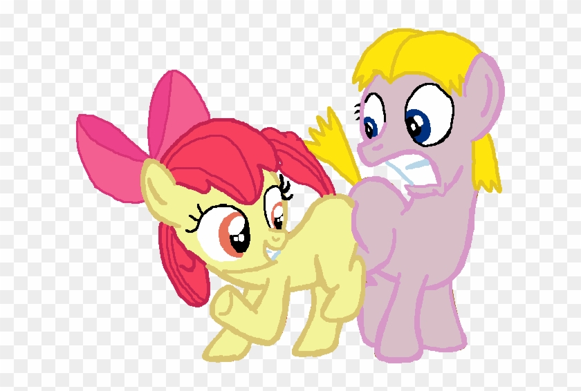 Applebloom X Potato Chipp Butt-bumping By Bigpurplemuppet99 - Cartoon #905792