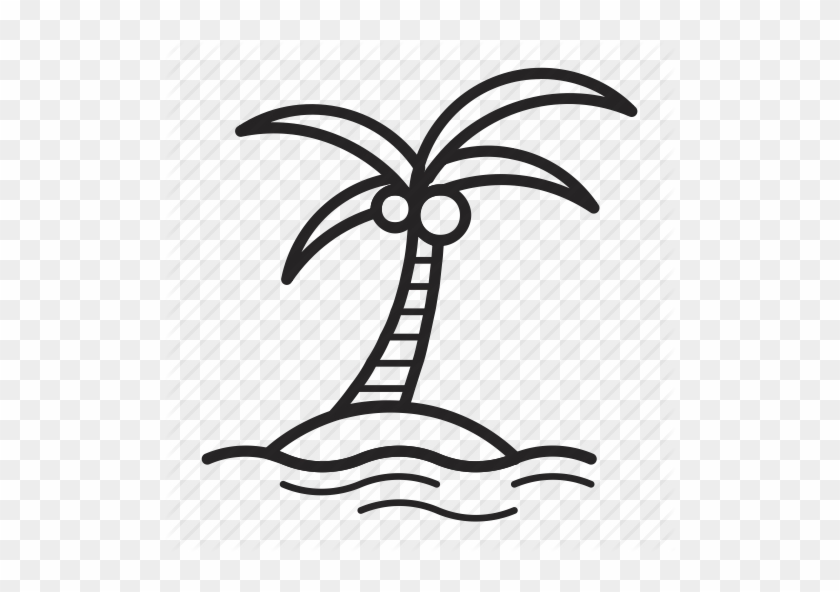 Coconut Clipart Coconut Island - Palm Tree Icon Transparent #905871