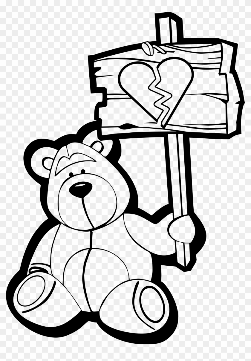 Sad Bear - Dessin St Valentin A Colorier #905889