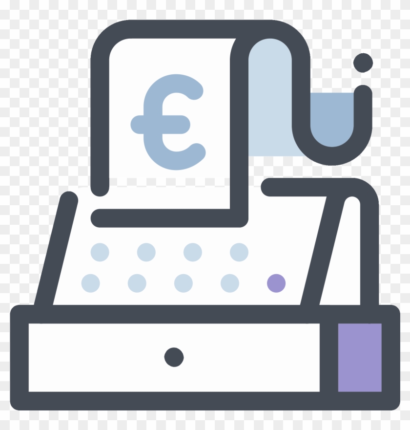 Cash Register Euro Icon - Cash Register Euro Icon #905941