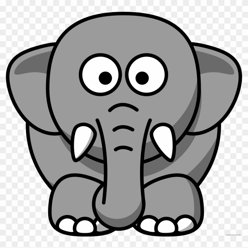 Elephant Head Animal Free Black White Clipart Images - Cartoon Elephant Sad  - Free Transparent PNG Clipart Images Download