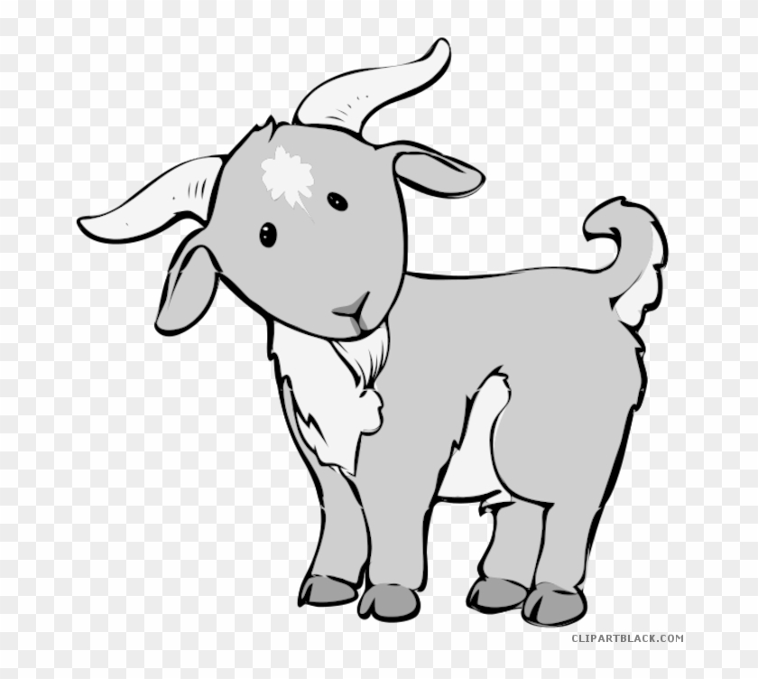 Baby Goat Animal Free Black White Clipart Images Clipartblack - Goat Clipart #906042