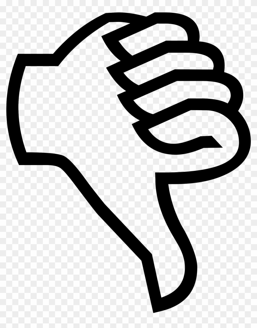 Symbol Thumbs Down - Thumbs Down Black And White Clipart #906312