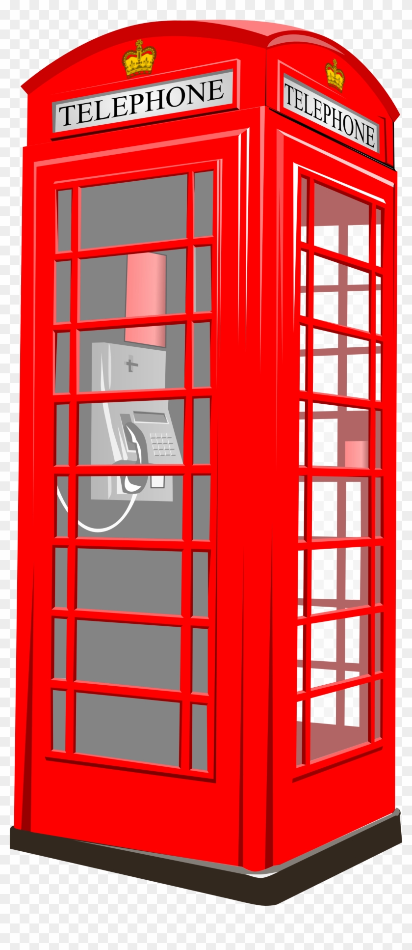 Phone Booth Clipart Black And White - London Telephone Booth Clipart #906323