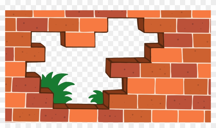 Flat Wind Vector Red Brick Wall And Grass - Brick #906356