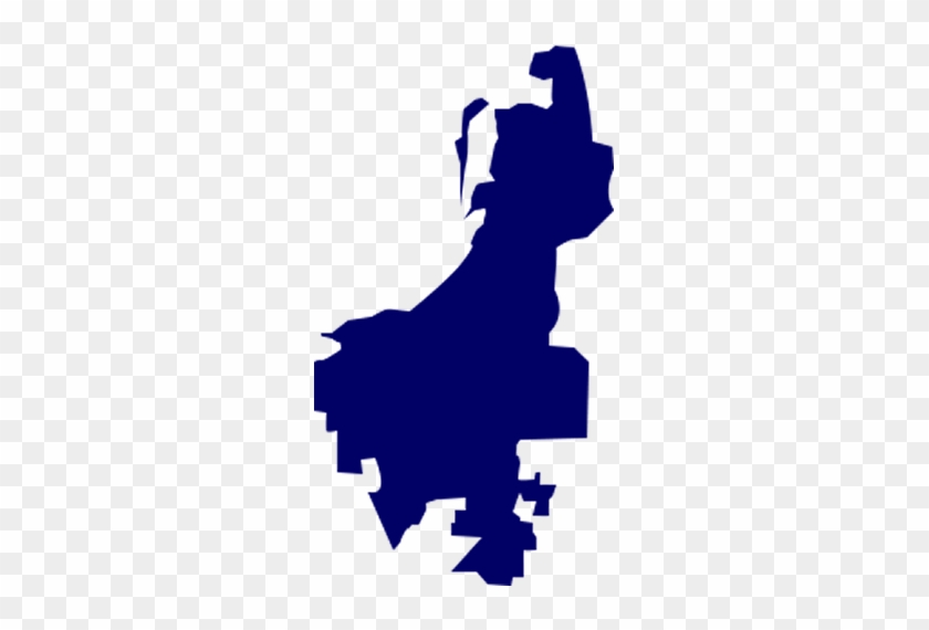 A Dark Blue Outline Map Of Everett, Wa Where Ron May - Everett #906363