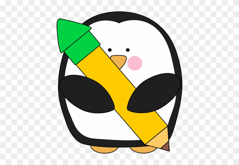 Penguin Holding A Pencil - Penguin Holding A Pencil #18139