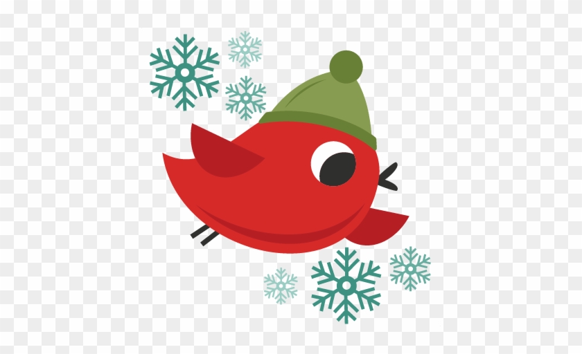 Christmas Bird Cute Christmas Words Clipart - Cricut #18154