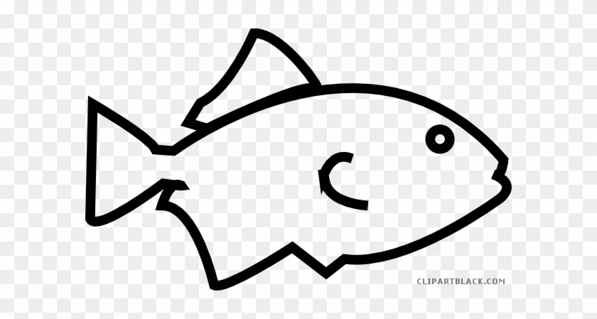 Fish Outline Animal Free Black White Clipart Images - Clipart Fish Outline #18305