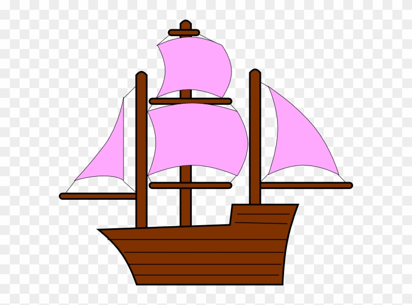 Pink Pirate Ship Clip Art - Pirate Ship Clipart #18356