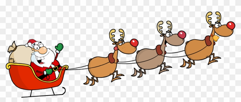 Santa And Reindeer Gif Images - Santa Sleigh And Reindeer #18416