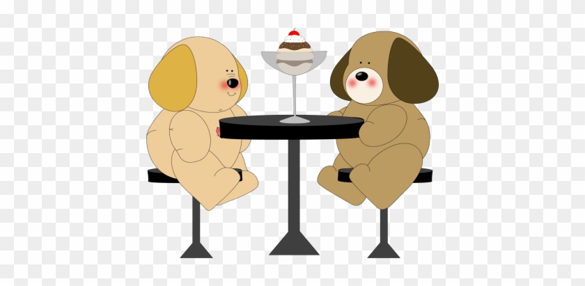 Dog Clip Art - Sharing Ice Cream Clipart #18420