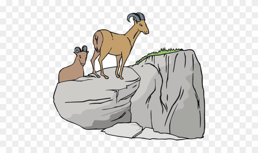 Goats - Goat Climbing The Mountain Clipart #18425