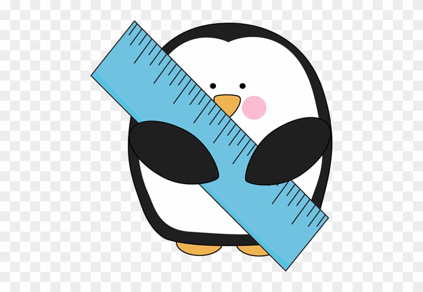 Penguin Holding A Ruler - Cute Ruler Clipart #18433