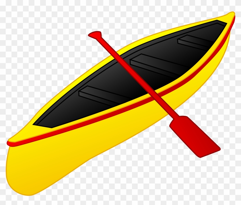 Yellow And Red Canoe - Kayak Clipart #18542