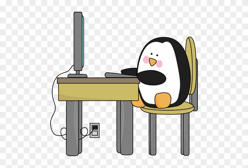 Penguin Using A Computer - Penguin Using Computer #18528