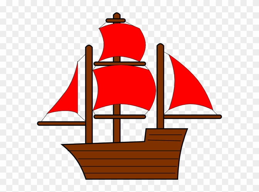 Red Pirate Ship Clip Art At Clker - Red Pirate Ship Clip Art #18585