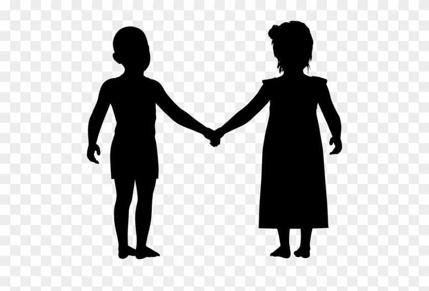 Boy And Girl Holding Public Domain Vectors - Boy And Girl Holding Hands Silhouette #18632