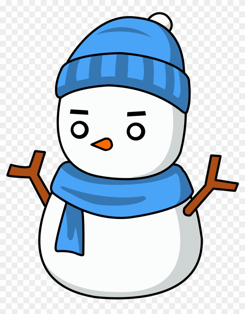 Snowman With Blue Hat #18895