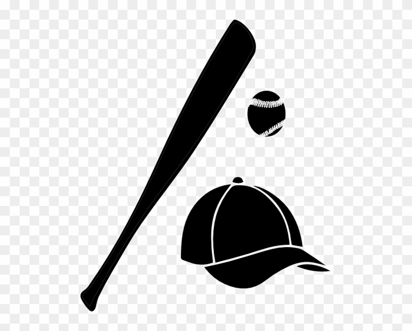 Bat Black And White Halloween Bat Clipart Black And - Baseball Cap And Bat #19005