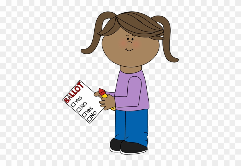 Girl With Voting Ballot - Voting My Cute Graphics #19018