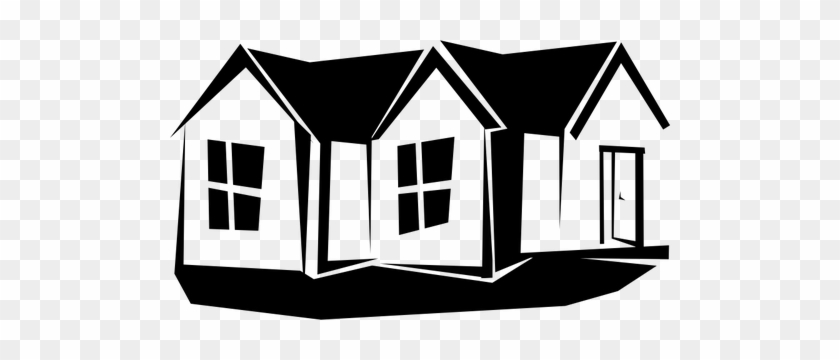 Image Of House Clipart Black And White - Rumah Vektor 