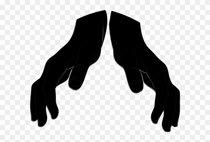 Giving Hand3 Clip Art At Clker - Open Hands Silhouette Png #19140