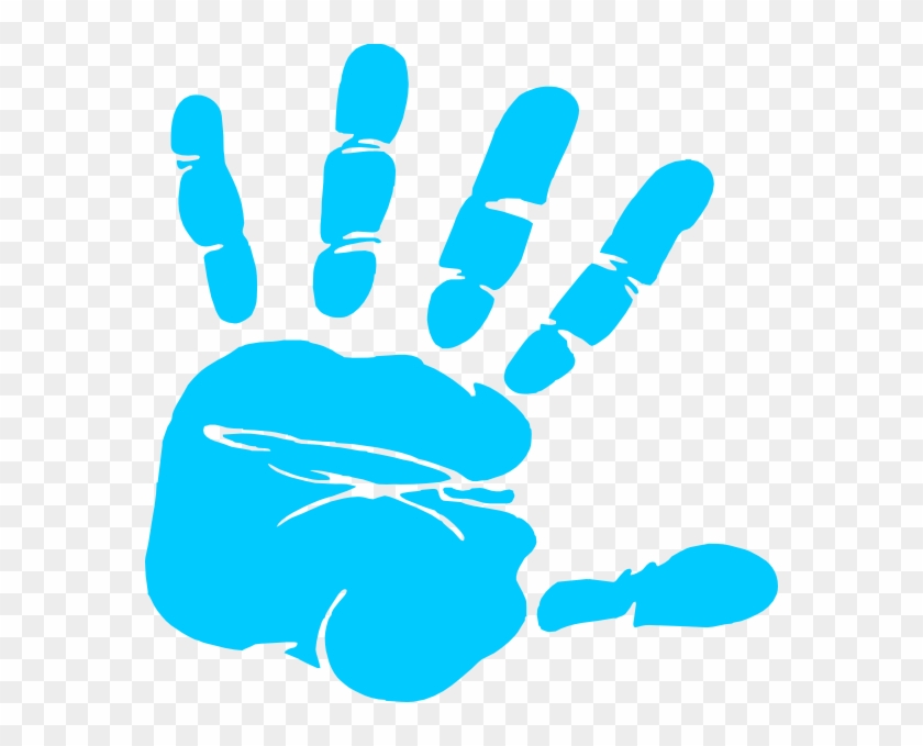 Blue Hand Print Clip Art At Clker Vector Clip Art Online - Handprint Clipart #19146