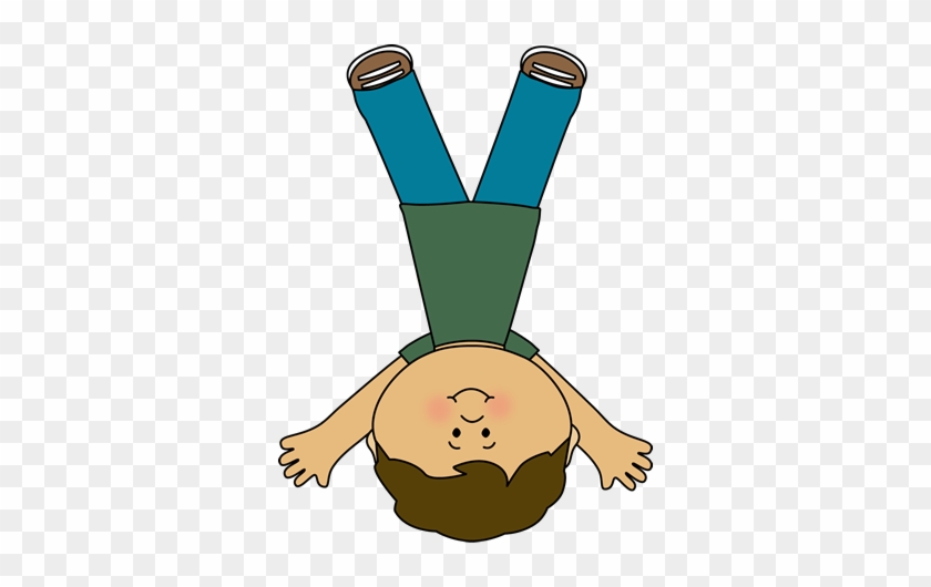 Boy Doing Carthweel Clip Art - Boy Upside Down Clipart #19157