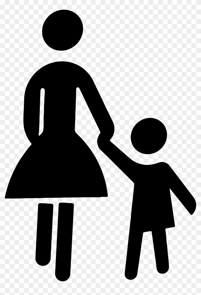 Child Clipart Silhouette - Mother And Child Graphic #19162