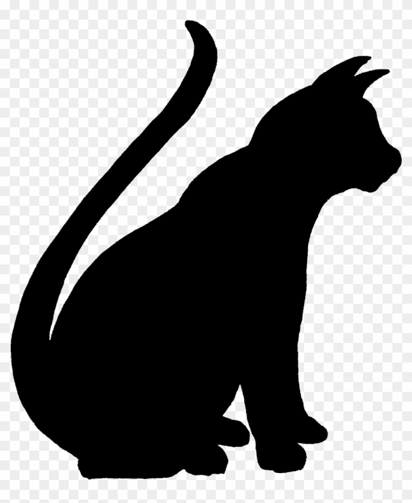 Dog Sitting On Cat Clipart - Sitting Cat Silhouette Png #19231