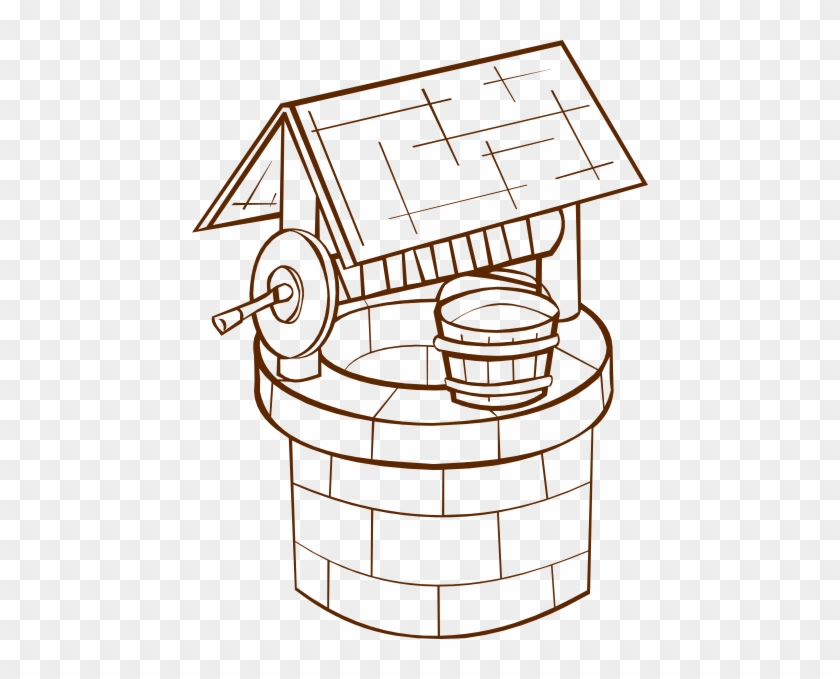 Free Vector Wishing Well Clip Art - Well Clipart Black And White #19261