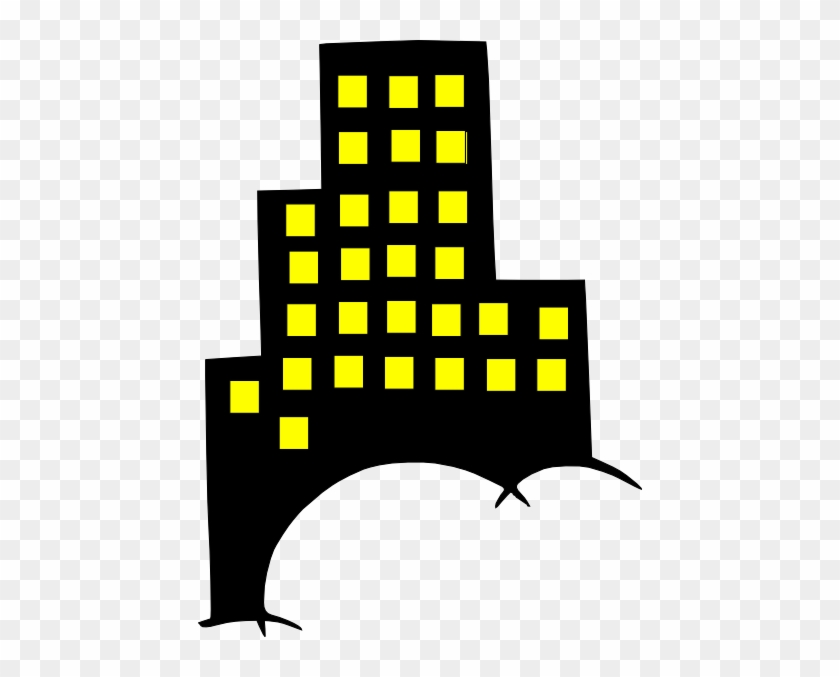 Skyscraper Building Clip Art - Black And Yellow Buildings #19428