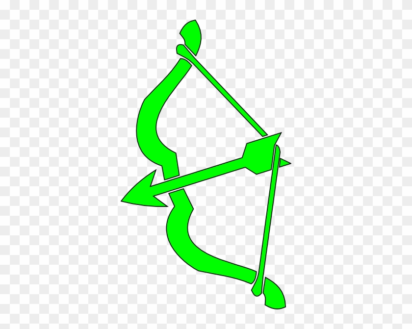 Bow And Arrow Cartoon - Green Bow And Arrow Clip Art #19434