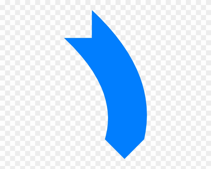 Blue Curved Arrow Clip Art - Blue Curved Arrow Vector #19485