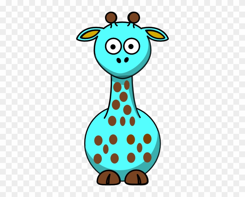 Light Blue Giraffe With 18 Dots Clip Art At Clker - Cartoon Giraffe #19516