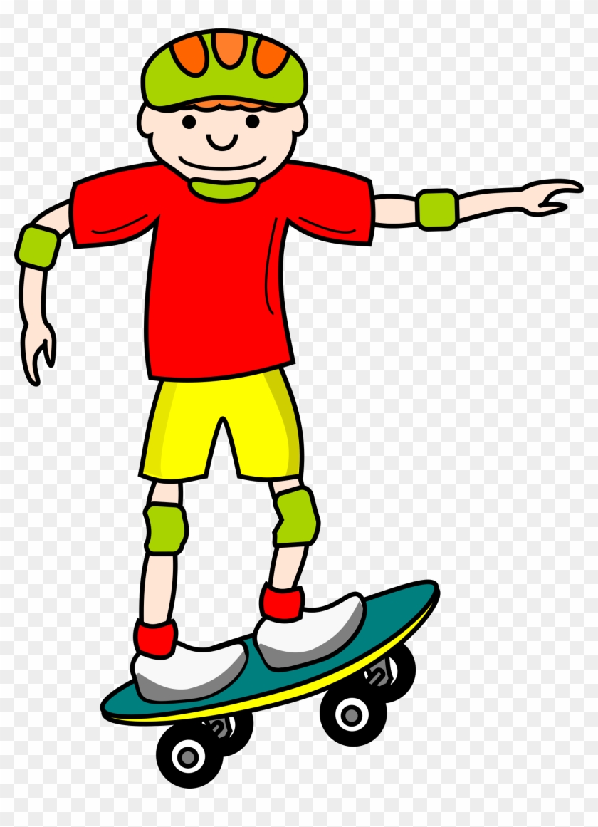 Boy Giraffe Baby Shower Clip - Skateboard Clipart #19565