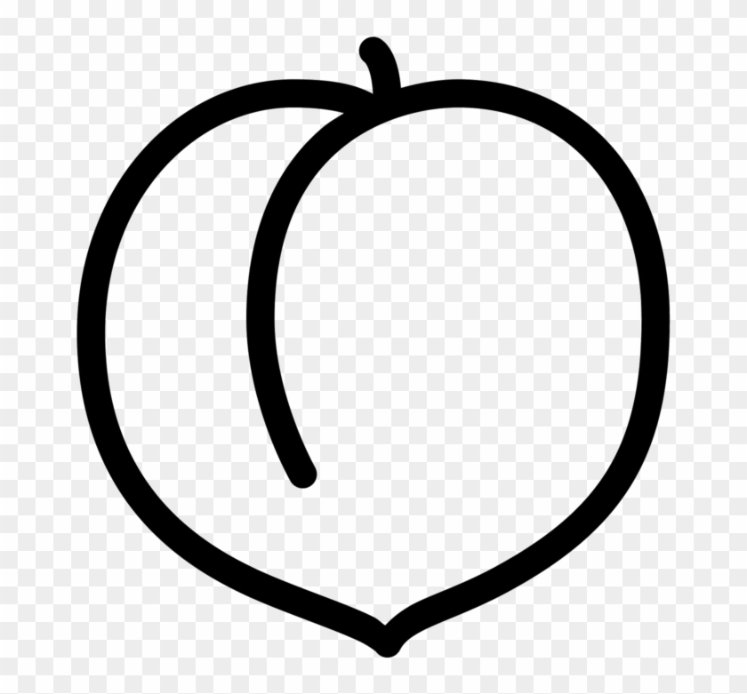 Peach Outline Clip Art - Peach Black And White #19590