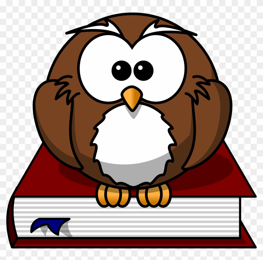 Smart - Owl - Clipart - Cartoon Owl With Book #19597