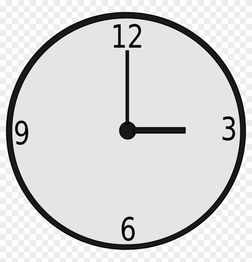 Clock Clip Art - 3pm Clock #19822