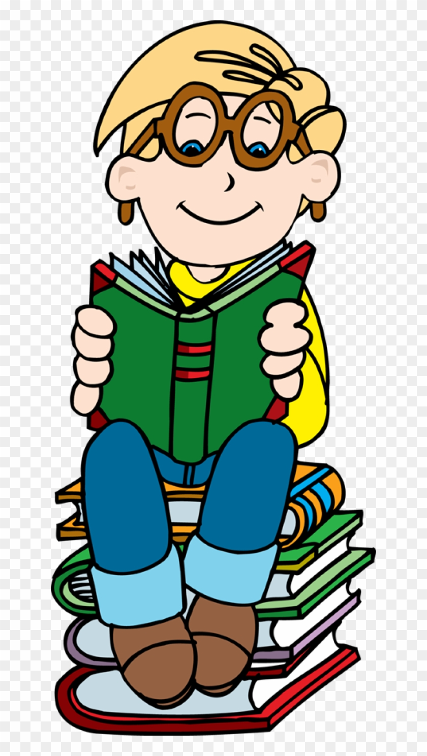 Boy Reading On Stack Of Books Clipart Clipartfest - Clipart Boy With Books #19881