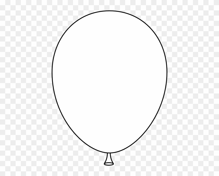 Single Balloon Black And White Clipart - White Balloon Vector Png #20034