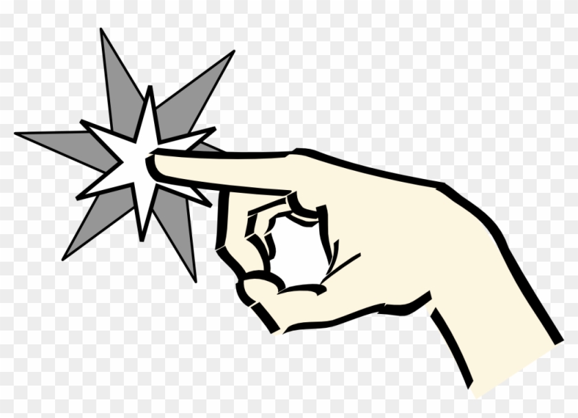 Hand Pointing At Star Clipart, Vector Clip Art Online, - Animated Pointing Hand #20045