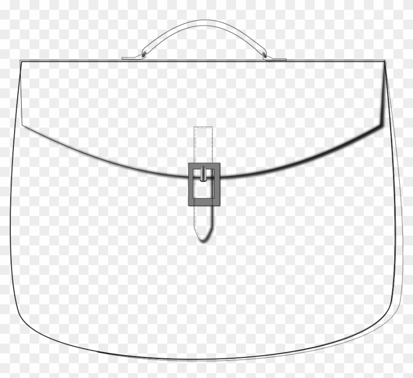 Outline Brief Case Clipart, Vector Clip Art Online, - Kabelka Omaľovanka #20086