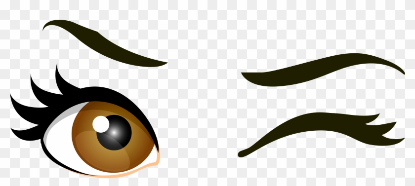 Brown Winking Eyes Png Clip Art - Winking Clipart #20239