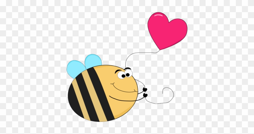 Funny Bee With A Heart Shaped Balloon - Funny Picture Of A Heart #20276