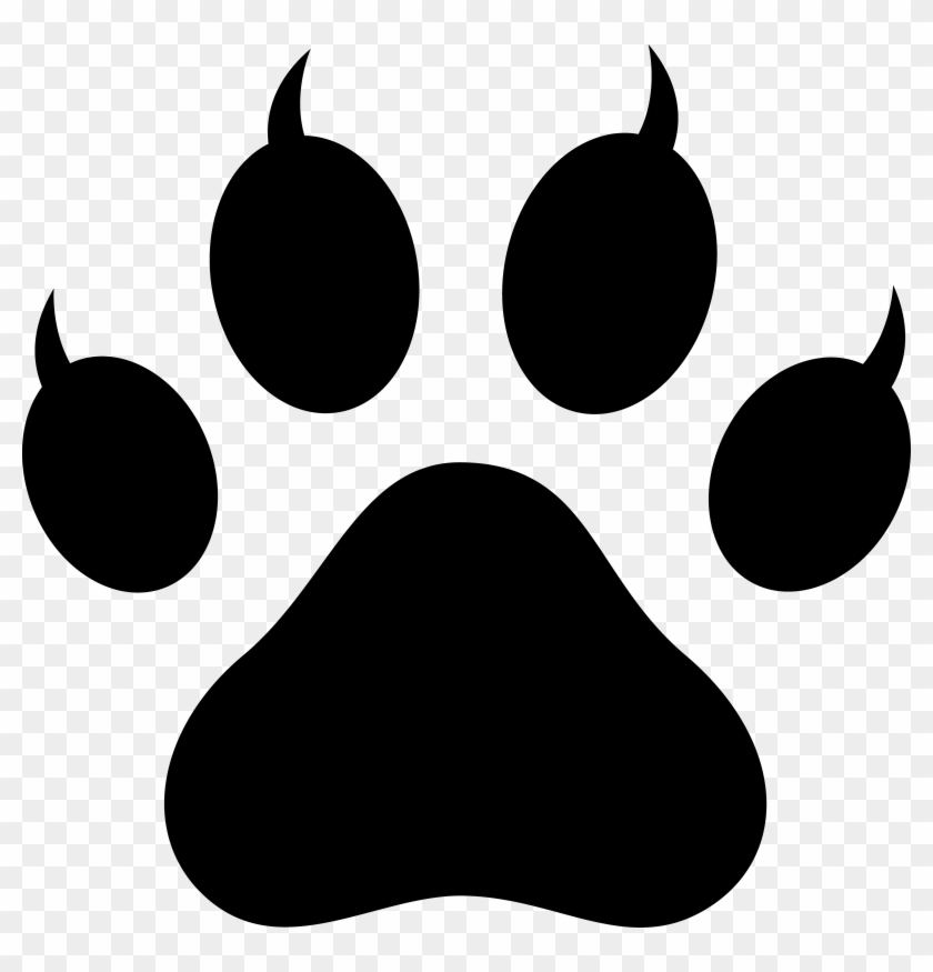 Clipart Of Cat Paw Prints Pawprint With Claws Free - Cat Paw Print #20407