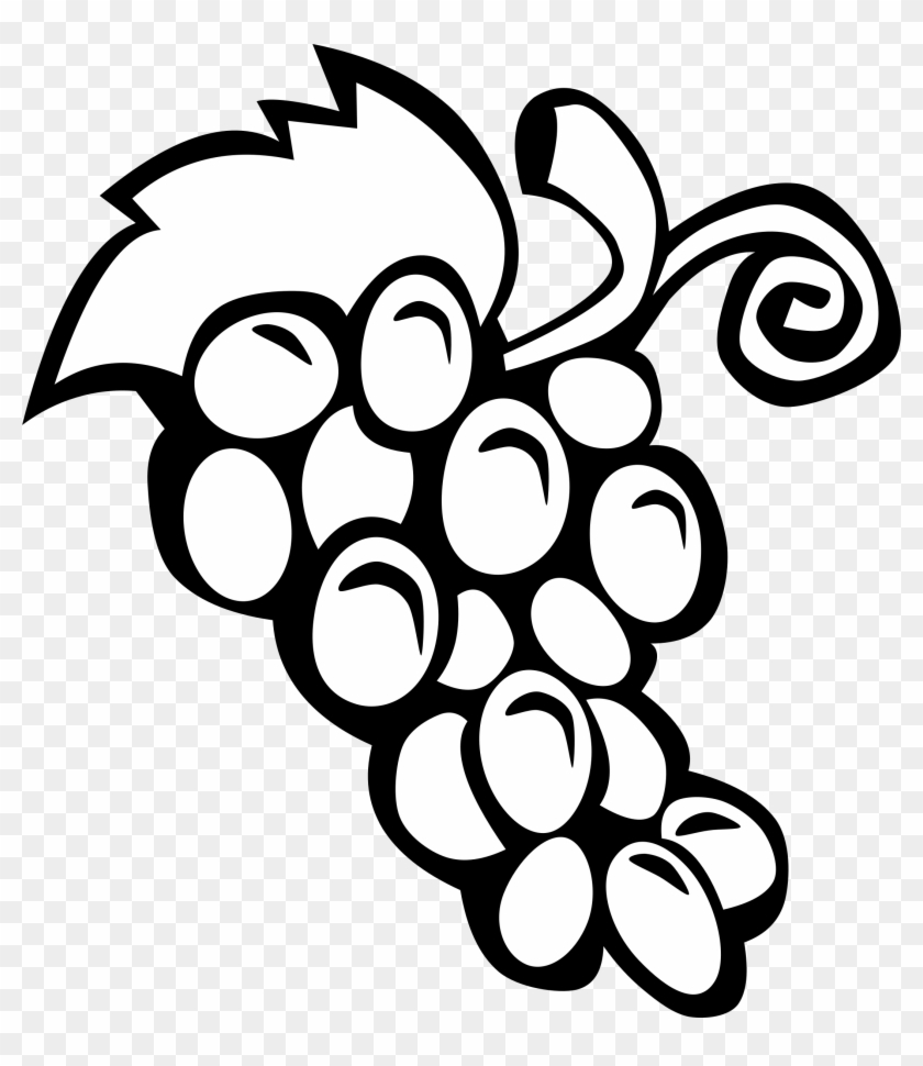 Fruit - Clipart - Black - And - White - Grapes Clipart Black And White #20603