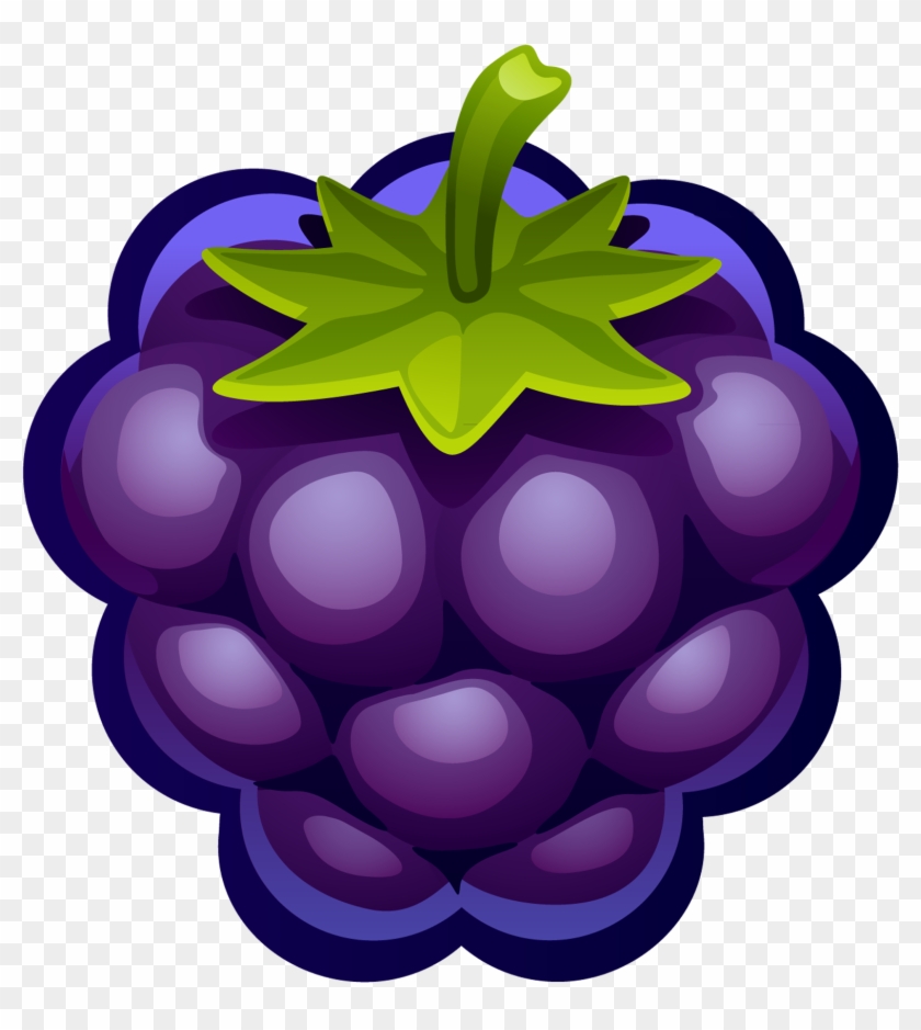Large Painted Blueberry Png Clipart - Blackberries Clipart Png #20613